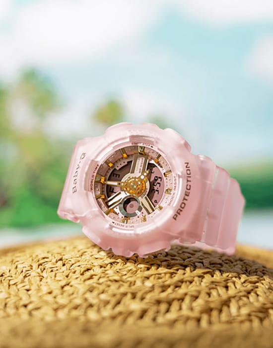 Casio Casio Baby-G BA-110SC-4A женские часы розовый циферблат на запястье